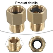 2x Coupler M22 15mm Male To 14mm Female Pressure Washer Hose Thread Connector