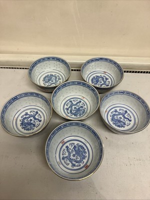 Chinesische Keramik Reis/Suppe Schüssel Set X 6