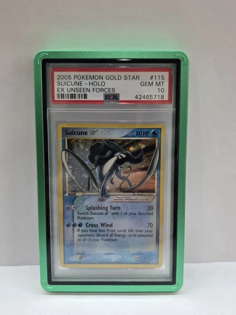 2005 POKEMON EX UNSEEN FORCES GOLD STAR #115 SUICUNE-HOLO PSA 10