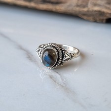 Unique Labradorite Gemstone Ring 925 Sterling Silver Statement Gift Ring PG9269