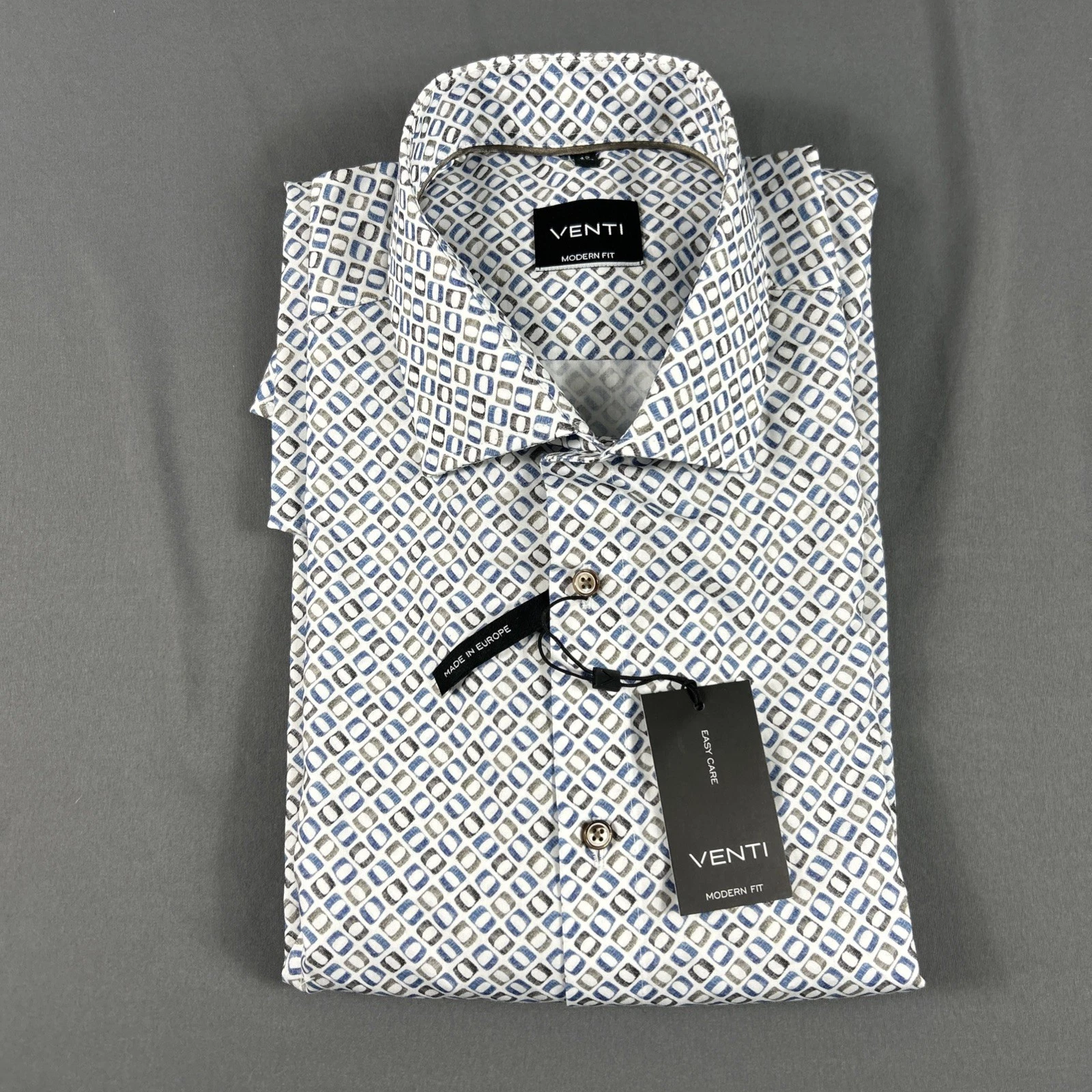 Venti Dress Shirt Button Down Easy Care Geo 42 16.5 Multicolor NWT MSRP $70