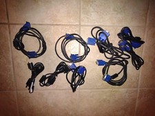 Lot Of 9 VGA Male To Male VGA Monitor Extension Cord Cable