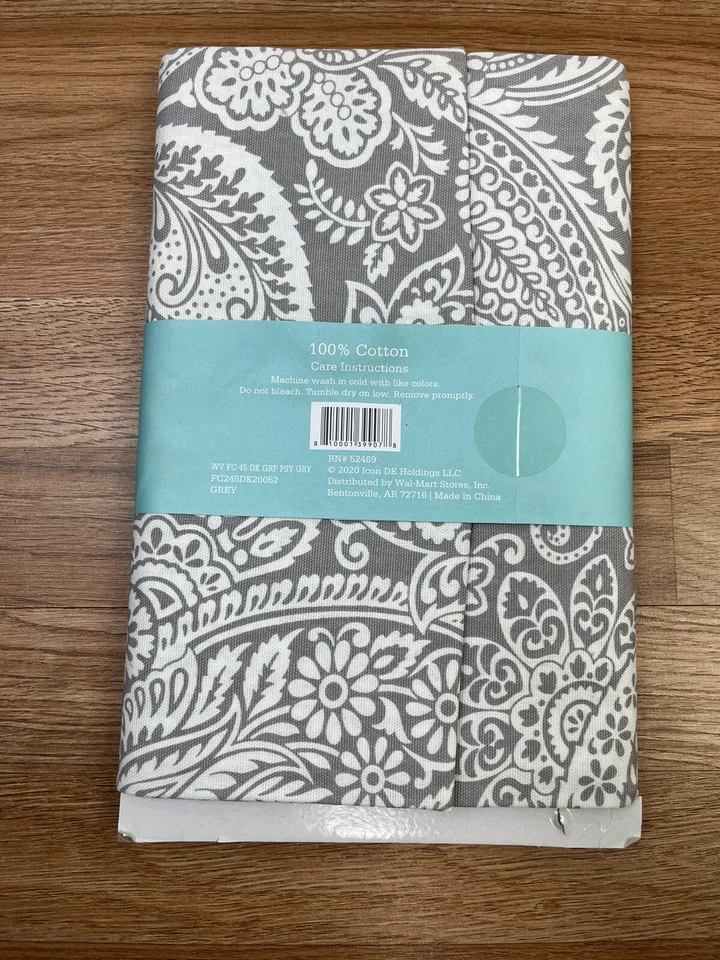 Waverly Inspirations 2 Yards 100% Cotton Duck Material Grey Paisley NEW - Image 3 of 4