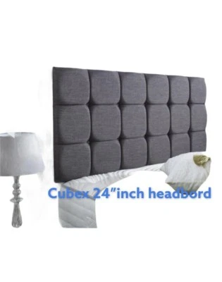 R&G 24" Cube Single Double King Headboard Bed Upholstered headboards Plush Velvet
