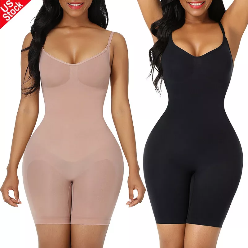 Shapewear Mid-Thigh Bodysuit Shape Your Torso Thighs Adjustable Straps  Stomach D at  Women's Clothing store