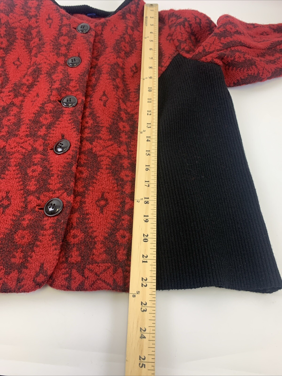 Pendleton Wool Cardigan Sweater Button Red Aztec … - image 9