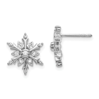 Echte Ohrringe 14kt Weißgold Diamant Schneeflocke