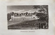 1820 Antique Print; Woburn Abbey, Bedfordshire