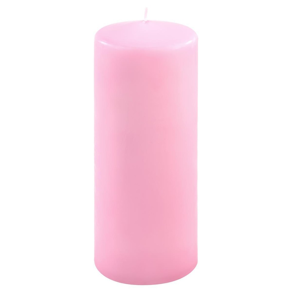 Ukiyo Rustikale Stumpenkerze – Höhe 10 Cm, Ø 7 Cm – Brenndauer Ca. 35 Stunden – Mehrere Farben, Hier: Hellrosa