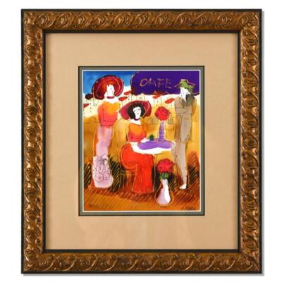 Moshe Leider, Framed Original Mixed Media Watercolor Painting, Hand Signed