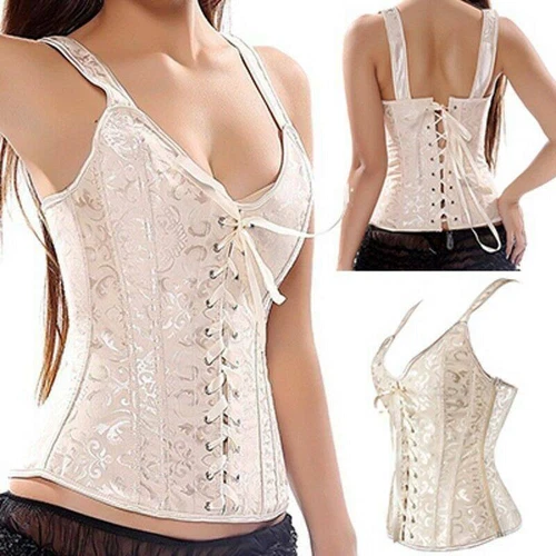 Bustier Corsé Top Mujeres Sobre Busto Con Cordones Cintura Deshuesada Entrenador Lencería Burlesca - Imagen 30 de 32