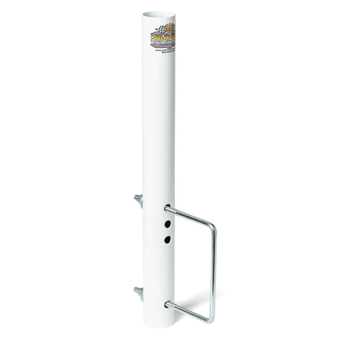WHITE BUMPER FRAME MOUNT-26 w/ 6 INCH U BOLT 2.125" diameter fits 26FT flag pole - Picture 1 of 3