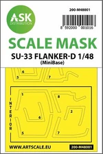 ARTSCALE 1/48 Scale Die-Cut Flexible Mask for SU-33 FLANKER-D * Ships from USA**