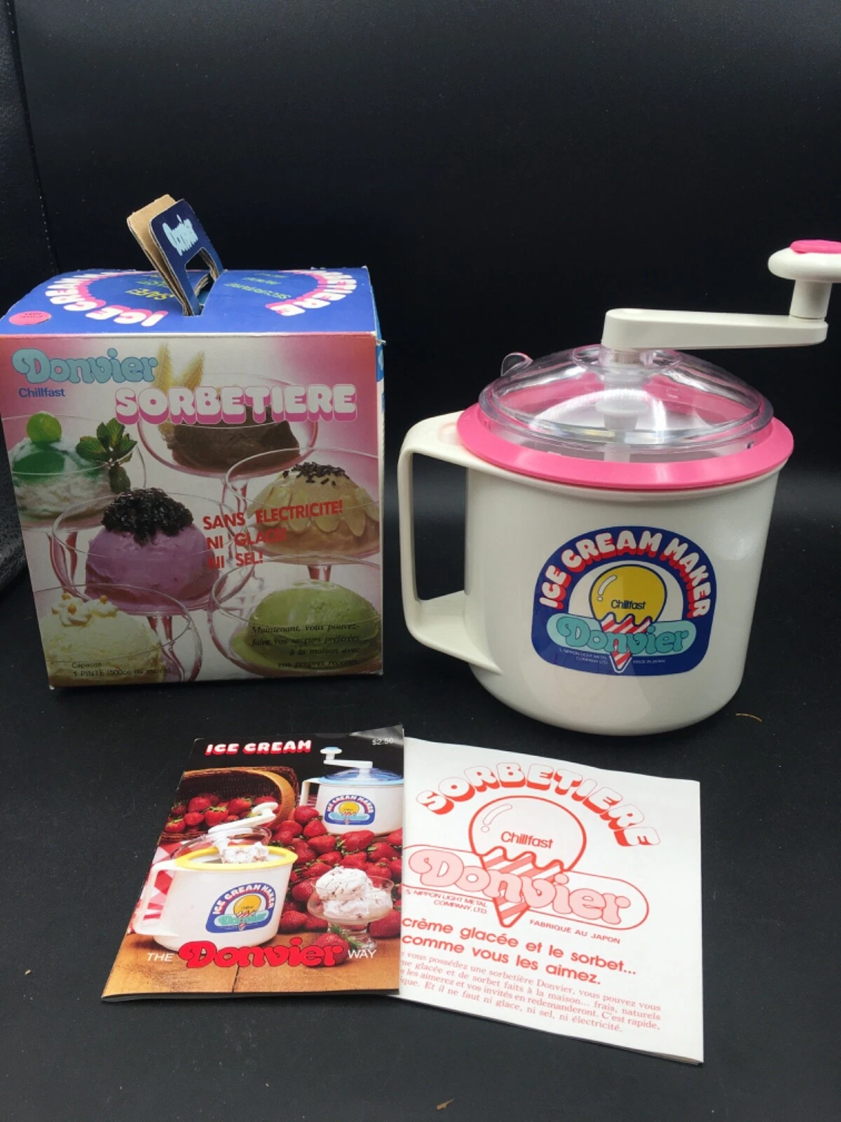Donvier Chillfast Ice Cream Maker 1 Pint Pink Complete with Box