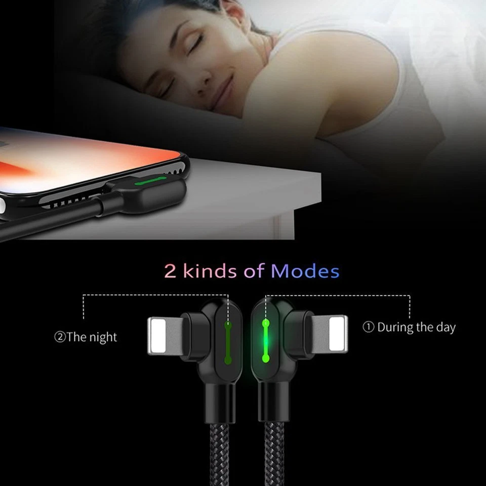 Cable de juego en ángulo recto Mcdodo sincronización datos de conmutación cable LED USB iPhone 14/13/12/11 Foto 3 de 4