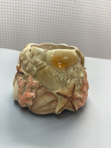 Home Interiors HOMCO candle shade topper seashells starfish beach shore theme