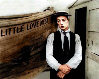 Photo Rare Buster Keaton 8x10 Couleur - Tirage Brillant