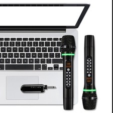 2pcs UHF Wireless Microphone System Dual Channel Cordless Handheld Mic Karaoke