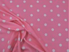 Bullet Printed Liverpool Textured Fabric Stretch Pink White Small Polka Dot S41