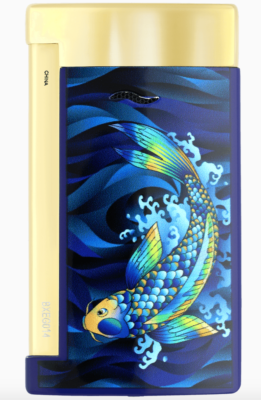 デュポン S.T. DUPONT 422005L コイフィッシュ ローラーボール ST DUPONT KOI FISH BLUE GOLD ACCENTS LINE D ROLLERBALL PEN 422005L