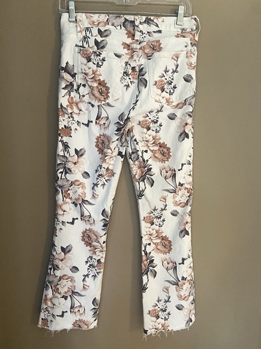 Anthropologie Size 27 Paige Jeans Floral Colette Crop Flare Denim EUC - Picture 7 of 7