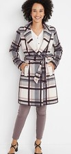 Maurices Plaid Belted Lined Wrap Long Coat Jacket Shacket -sz Small - New W Tags