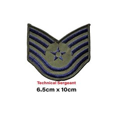 Technical Sergeant Olive Patch US Uniform Dress Air Force Rank Sew On Badge