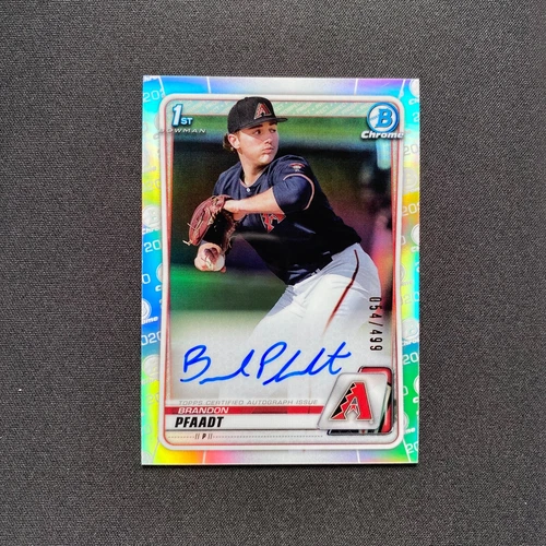 2020 Bowman Draft Brandon Pfaadt 1st Chrome Auto /499 Refractor D-Backs Rookie