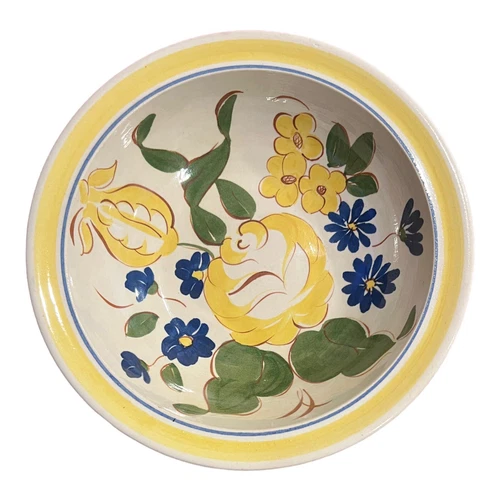 Red Wing Pottery Bowl Brittany Yellow Flowers 8-3/4” Excellent Used Condition