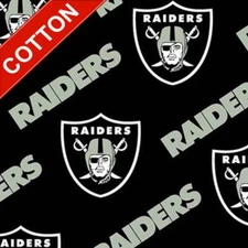 Las Vegas Raiders NFL Cotton Fabric - 58" Wide - Sold by The Yard & Bolt