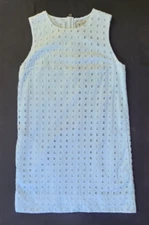 Gap Women's Sleeveless Crew Neck Eyelet Mini Shift White Dress New Sz 2