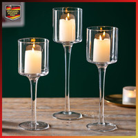 KerzenstäNder Glas Tisch Deko Teelichthalter 3Er Set FüR Wohnzimmer 3 StüCk