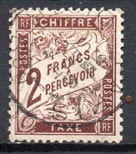 France Taxe 1884 Yvert 26 2 f. marron oblitéré