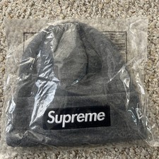 NEW Supreme New Era Box Logo Beanie Heather Grey FW22 One Size