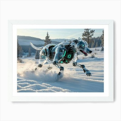 Roboter Hund Kunstdruck gerahmt Wandbild Poster Leinwanddruck Bild