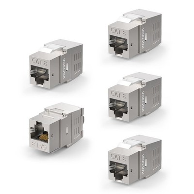 RJ45 Cat8 Shielded Keystone Jack, 40Gbps 180-Degree Easy Toolless Modular Jac...