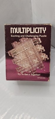 VINTAGE 1974 PARAGON Reiss MULTIPLICITY 313  Brain Teaser Clear Acrylic  Puzzle
