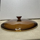 Corning Ware Pyrex Amber Visions 27 Glass Replacement Lid  8 3/4” Inside