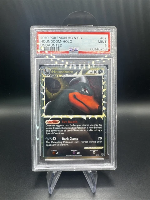 2010 POKEMON HEARTGOLD & SOULSILVER UNDAUNTED #82 HOUNDOOM-HOLO PSA 9