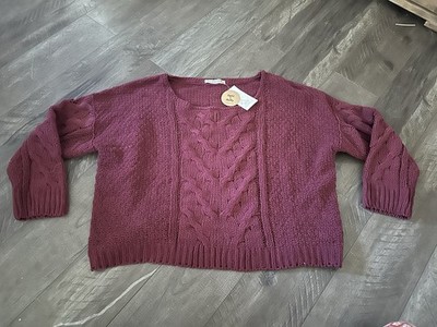 Gloria Jeans Woman s Knit Burgundy Sweater XL NWT