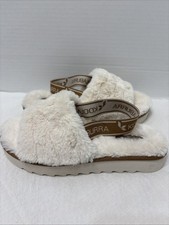 KOOLABURRA by UGG  NEW  FUZZ'N II Women's Ivory Faux Fur Slipper Sandals Size 9