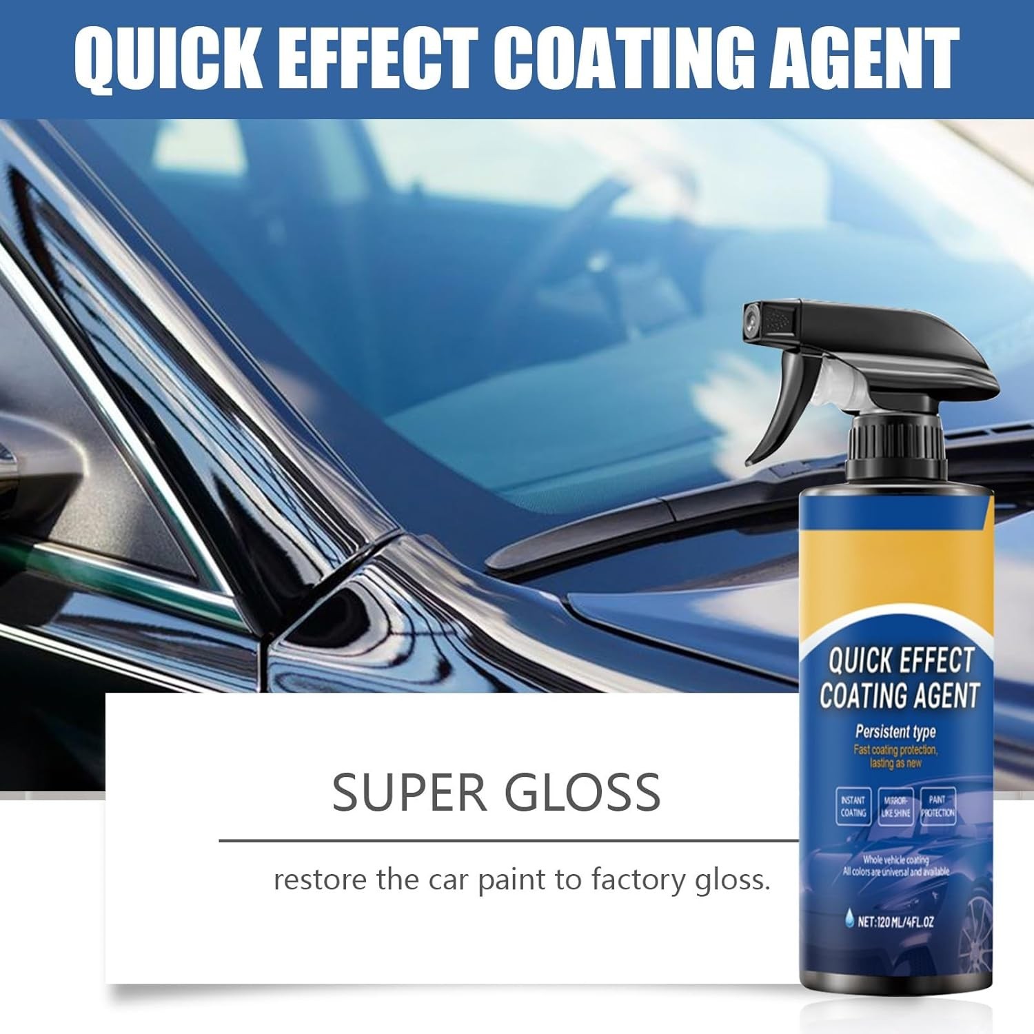 Car Coating Spray,Car Quick Coating Agent Quickly Coat Car Wax,3PCS 120ml