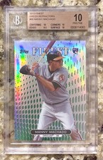 2013 POP 2 MACHADO ROOKIE RC GREEN REFRACTOR /199 TOPPS FINEST BGS 10 PRISTINE!