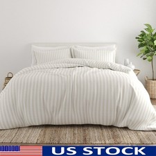 Soft Hypoallergenic 3-Piece Duvet Cover Set Microfiber Bedding All-Season New