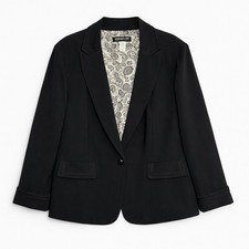 Jones New York Collection Woman Blazer Jacket Black Classic Career Plus Size 24W