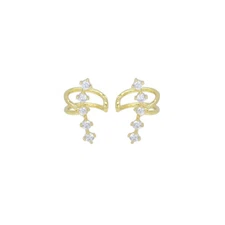 One Line CZ Click on Earring, Sku#LD556