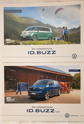 ID. Buzz VW Broschüre Prospekt Ausstatt. Räder Lack-Farbe Gewichte Lasten Abmess