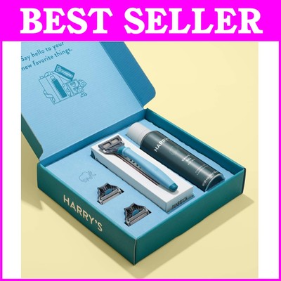 Ultimate Men's Grooming Gift Set: Flurry Blue Razor with 3 German Cartridges