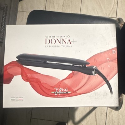 GAMMA PIU DONNA+ Flat Iron Hair Straightener Black Electric Italian Design
