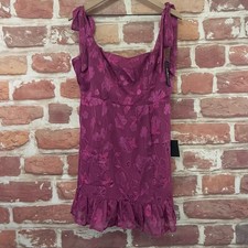 Lulus No One Prettier Dress Womens Large Purple Pink Floral Embroidered Sundress